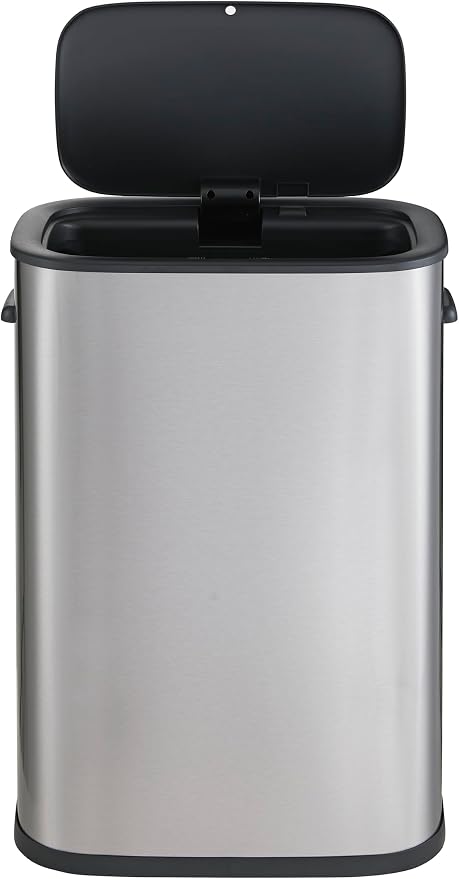 Casa Andrea Milano 14.5-Gallon Soft-Close, Smudge Resistant Trash Can with Automatic Touchless Motion Sensor, Large and Space-Saving