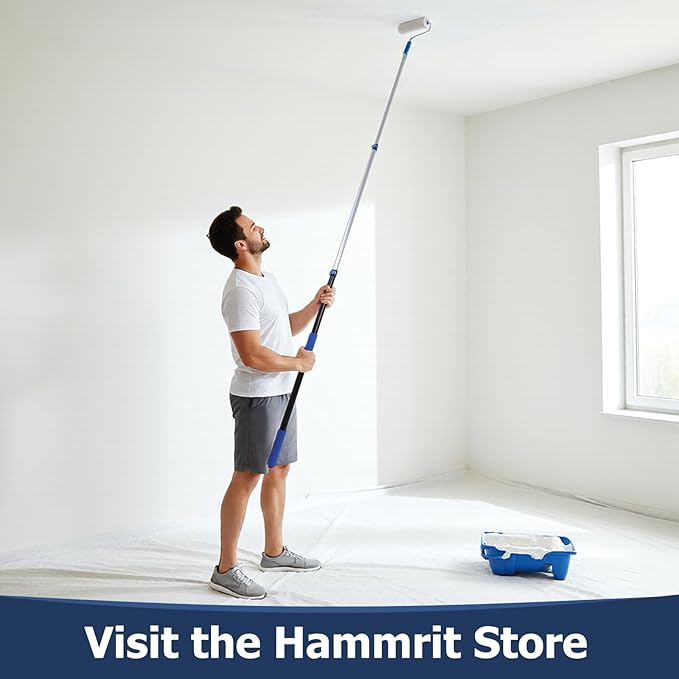 3.3-8 FT Telescopic Extension Pole | Adjustable Aluminum Paint Roller Pole | Universal Twist-On Metal Tip | Sturdy Multi-Purpose Household Tool for Dusting, Painting & High House Cleaning