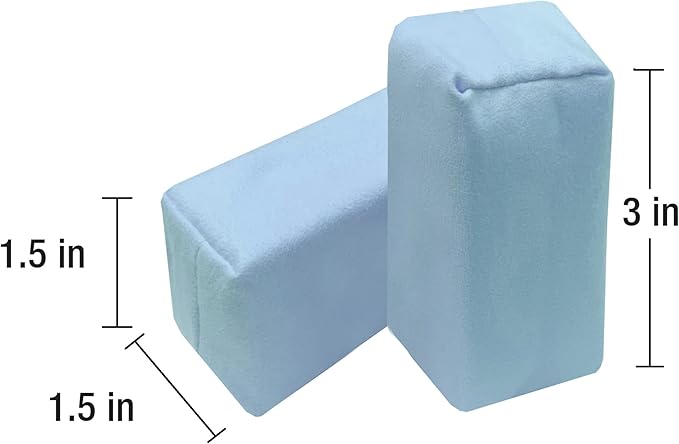 Detailer's Preference Suede Scratch-Free & Streak-Free Microfiber Coating Applicators, Less Absorbent to Save Wax & Coatings with Hidden Stitching & Ergonomic Design, 3”x1.5”x1.5”, Blue, 10-Pack