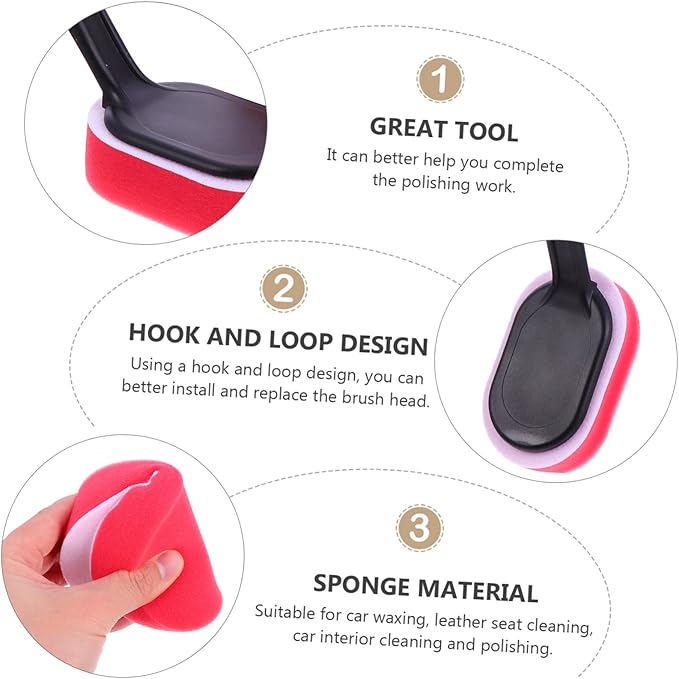 MAGICLULU 15pcs Car Detailing Brush Set Ergonomic Handle Tire Waxing Sponge Applicator for Wheel Cleaning and Maintenance Car Cleaning Tool for Tire Shine and Detailing