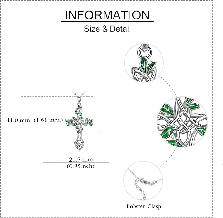 ONEFINITY Religious Cross Pendant Necklace Sterling Silver Origami Cross Pendant Gifts for Women Men Jewelry