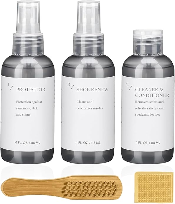 Suede Shoe Cleaner Kit, Shoe Care Kit with Shoe Cleaner, Protector, Waterproof Spary, Brush & Eraser, Shoe Cleaning kit for Suede Shoes, Boots, Sheepskin, Nubuck