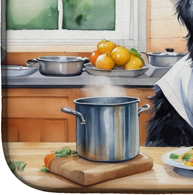 Caroline's Treasures DAC6288DDM Newfoundland The Chef Dish Drying Mat Absorbent Dish Drying Mat Pad for Kitchen Counter Dish Drainer Mat for Countertop, 14 x 21", Multicolor