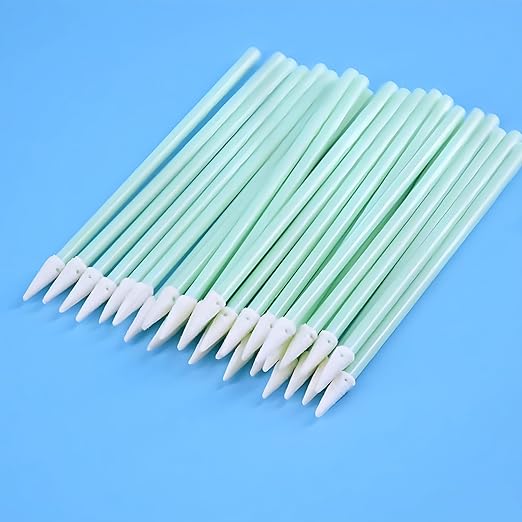 Fiber Optic Cleaning Swabs: 100 Pointed Tips for 1.25mm LC/MU | 100 Round Tips for 2.5mm SC/ST, for Optical Connector and Camera Lens Cleaning, 200pcs