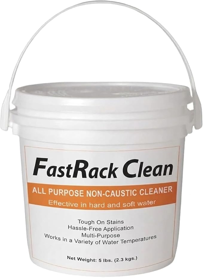 FastClean 5 lbs Non Caustic Cleaner for homebrewing and winemaking by FastRack, Alkaline Homebrew Cleaner with Powerful Formula and Hassle-free Cleanup, Ideal Cleanser for Brewing Equipment - 80 oz
