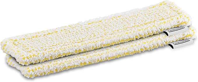 Krcher 2 Pack Indoor & Outdoor Microfiber Window Cleaning Pads, Compatible with Karcher WV1 & WV6, Machine Washable, Water Resistant, Polyester, Neutral