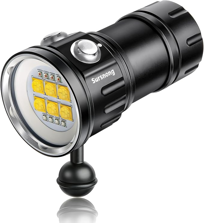 Noctilume N24 7500 Lumens Dive Light - Professional Underwater Video Light with 90 CRI, 6500K White Light, for Scuba Diving/Underwater Photography/Videography (IP68 Waterproof, 80m Depth)