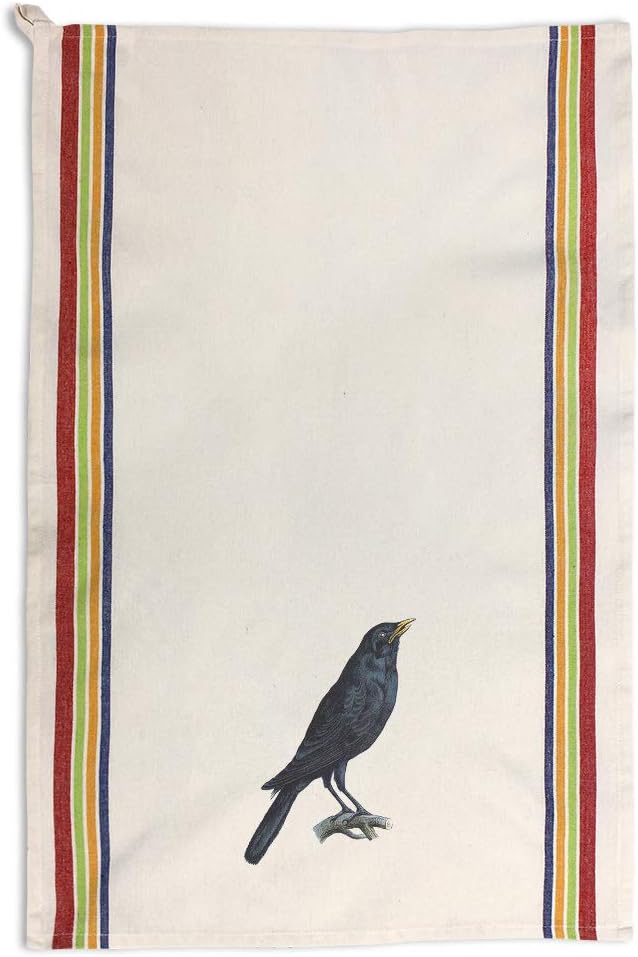Custom Decor Kitchen Towels Crow Vintage Look B Animals Birds Animals Birds Cleaning Supplies Dish Towels Multi Stripe Design Only