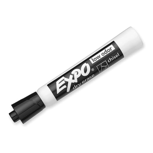 Boardwalk BWK410321 7.6 in. x 8.9 in. 2 Ply Center-Pull Roll Towels - White (6/Carton) & EXPO Low Odor Dry Erase Markers, Chisel Tip, Black, 36 Count