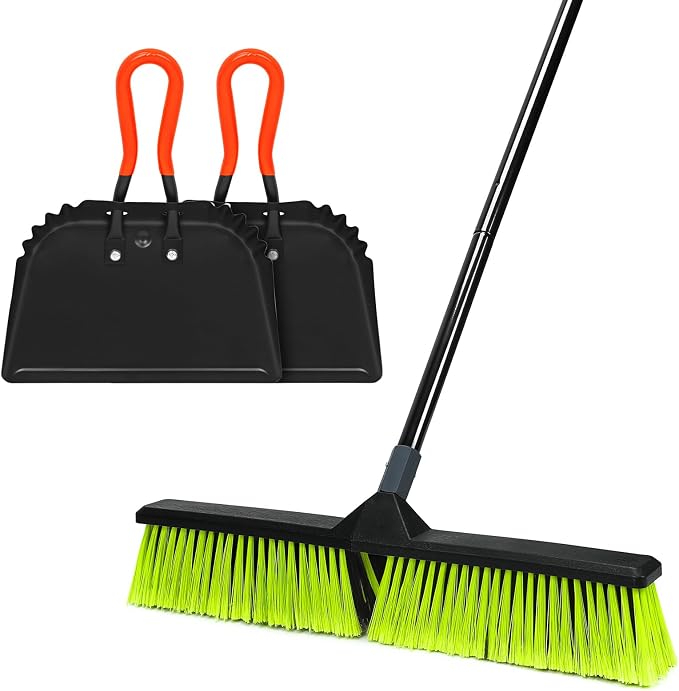 12" Dustpan and 24" Push Broom