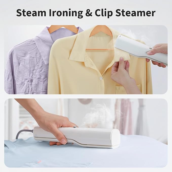 Iron Steamer for Clothes - Handheld Garment Steamer & Iron, 3-in-1 Wet & Dry Travel Iron Press, 15s Fast Heat-Up, 900W Portable Mini Wrinkle Remover for Home Office Travel, with Travel Bag (120V)