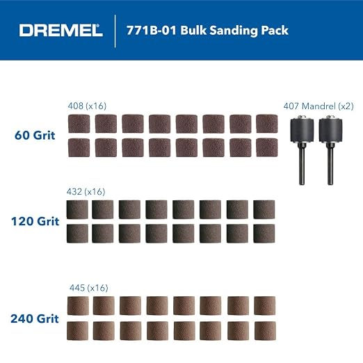 Dremel 771B-01 1/2 in. 60, 120 & 240 Grit Sanding Band Variety Kit