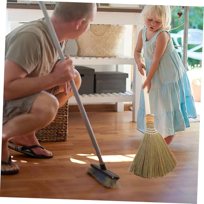 FOMIYES 0.25kg Traditional Asian Corn Broom Soft Bristles for Heavy Duty Cleaning