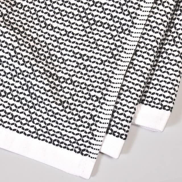 Realm 17" x 27" 100% Cotton Kitchen Towel (4 Pack) | Dobby Textured Jet Black | Soft, Plush & Absorbent with Solid White Backing