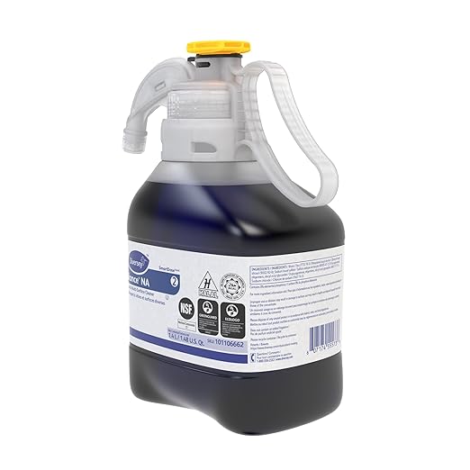 Diversey 101106662 Glance NA Glass and Multi Surface Cleaner, Non Ammoniated Streak Free Cleaner, SmartDose Concentrate, Unscented, 1.4 Liter