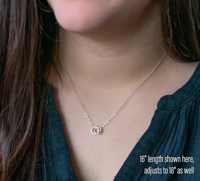 EFYTAL Mother Daughter Necklace, 925 Sterling Silver Mom Daughter Gifts, Mom Necklace for Women, Mother of the Bride Gifts