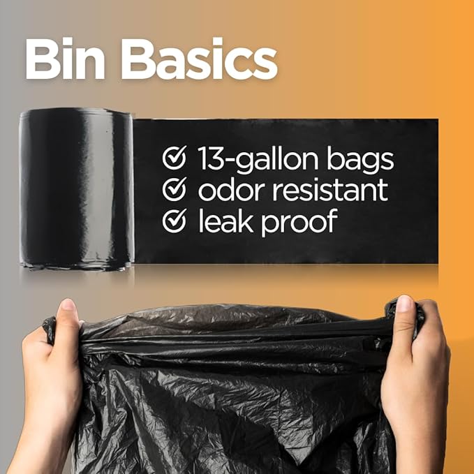 The Original Poop Bags® 13 Gallon Trash Bags, USDA Certified, High-Density Kitchen Garbage Bags, Unscented, Multi-Purpose Tall Waste Bags, 200 Count