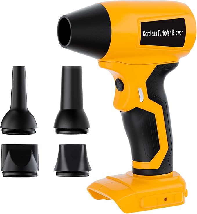Cordless Dust Blower Compatible with Dewalt 20V Max Battery, Handhled Leaf Blower Electric Compressed Air Duster Turbo Jet Fan with Nozzles for Blowing Leaves and Dust(Battery Not Included)