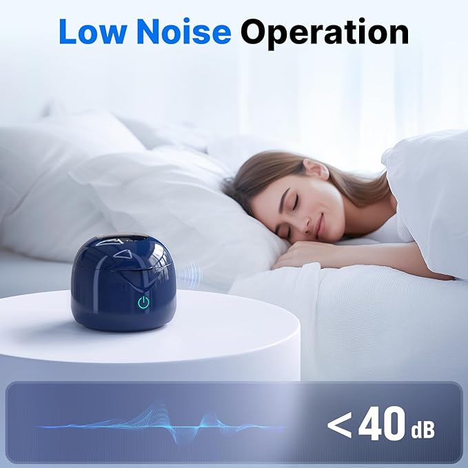 CXRUY Ultrasonic Retainer Cleaner - UV Dental Cleaning Pod Night Guard Cleaner for Dentures, Aligner, Braces, Toothbrush Heads, Jewelry (Navy Blue)