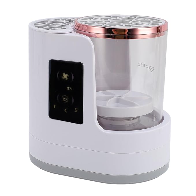 Yinhing Electric Makeup Brush Cleaner Machine Quick Drying Plug in Automatic Cosmetic Brush Washer Tool for Home ABS