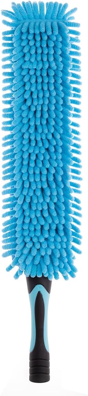 20 Foot High Reach Ceiling Fan Duster with 5-12ft Heavy Duty Extension Pole, Microfiber Feather, Cobweb Duster, Window Squeegee Kit, Cleaning Gloves