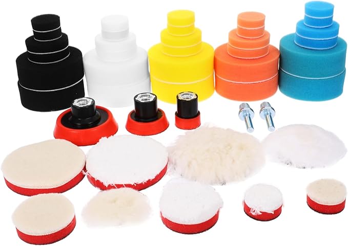 Car Buffer Polisher for Drill 1 Set Buffing Pads Polishing Sponge Discs Drill Buffer Attachment Car Wax Kit