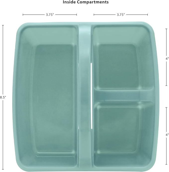 Teacher Created Resources Calming Blue Portable Plastic Storage Caddy 6-Pack for Classrooms, Kids Room, and Office Organization, 3 Compartments