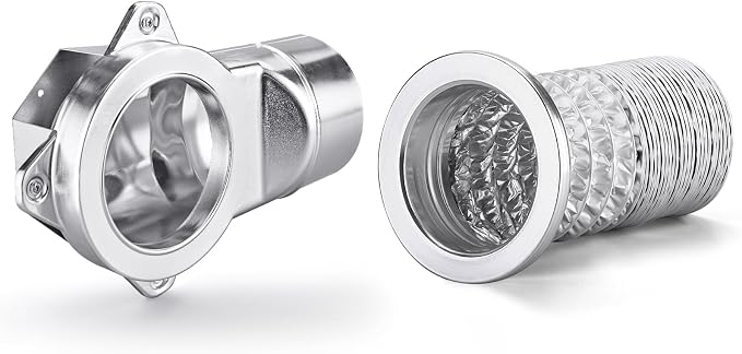 Magnetic Dryer Vent Connector Kit, Easy to Clean Quick Connector 90° Dryer Vent Coupling with 3.3ft of 4" Hose and 2 Clamps