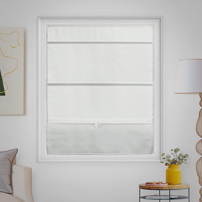 CHICOLOGY Roman Shades for Windows , Window Shades for Home , Roman Shades , Window Treatments , Room Darkening Shades , Roman Window Shades , 39"W X 64"H, Runway Grey (Light Filtering)