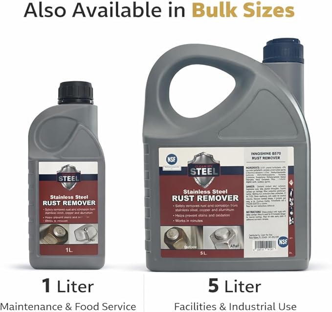 CLEAN MY STEEL 8.5 oz Stainless Steel Rust Remover – NSF Approved Non-Toxic Fast-Acting Rust Stain Remover for Appliances, Sinks & Grills