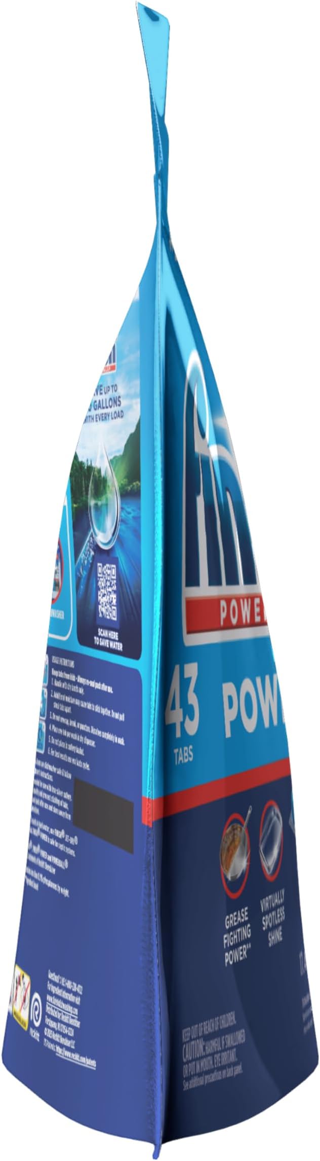 Finish Power Dishwasher Pods, No Pre-Rinse Dishwasher Detergent Soap For Deep Clean & Shine with Degreasing Power, Fresh Scent, 43 Count