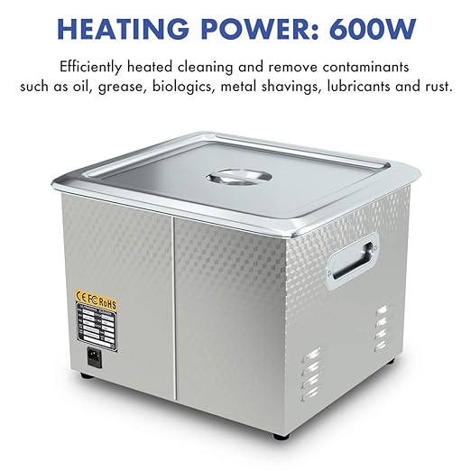 2024 Upgrade 600W Heated Ultrasonic Cleaner 15L Stainless Steel Sonic Bath for Guns Carburetors Injectors Parts and PCB with Free Rubber Gloves Gifts Use in Automotive and Firearm Industry DAREFLOW