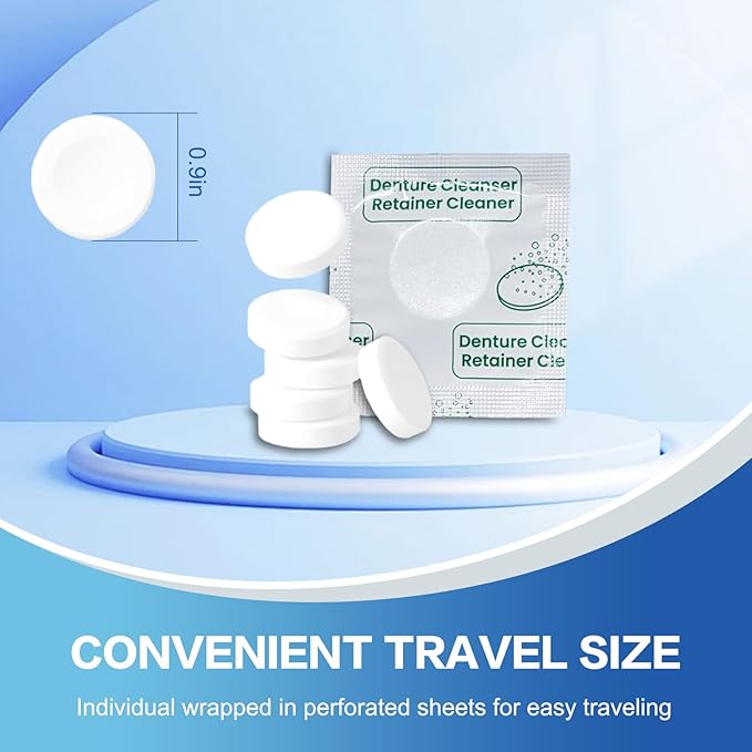 Retainer Cleaner Tablets 150 Count (5 Months Supply) Denture Cleaning Tablets Remove Stains & Plaque for Invisalign Aligner Mouth Guard Night Guard