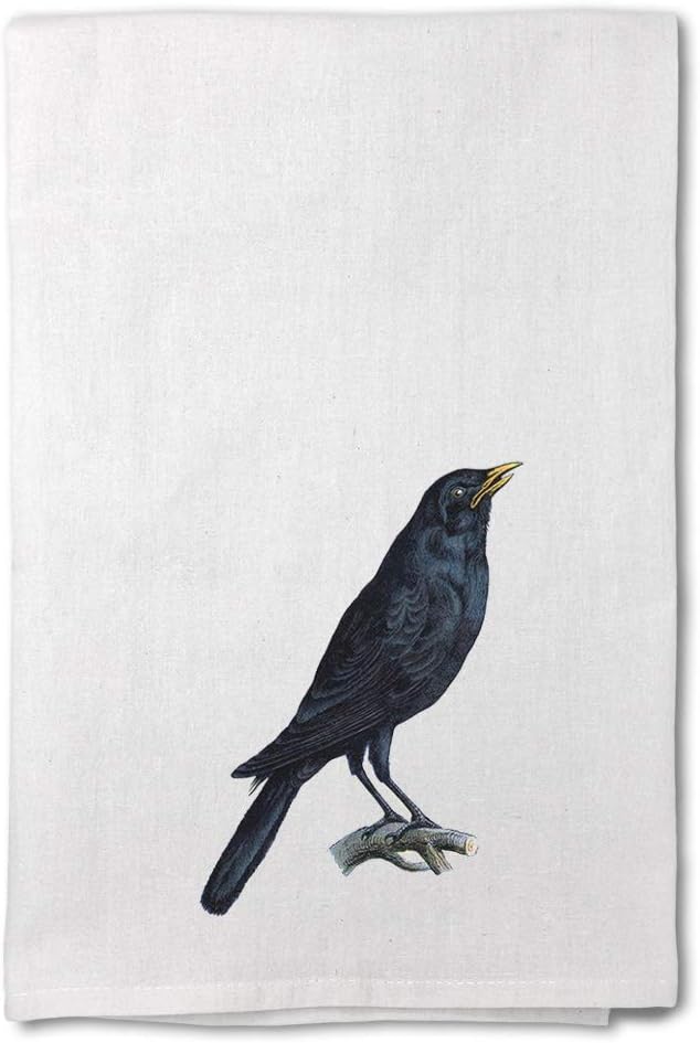 Custom Decor Flour Kitchen Towels Crow Vintage Look B Animals Birds Animals Birds Cleaning Supplies Dish Towels Design Only
