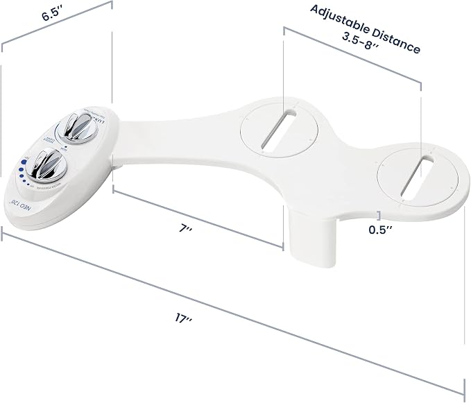 LUXE Bidet NEO 120 - Value 2-Pack Bidet Attachments, Self-Cleaning, Non-Electric (White & Blue)