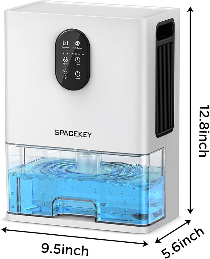 Dehumidifier, 106 OZ Water Tank Dehumidifiers for Home with Timer, 1000sq.ft Quiet Dehumidifier for Basement Bathroom Bedroom RV, Auto Shut Off, Sleep Mode, Washable Filter, 7 Color Light, White