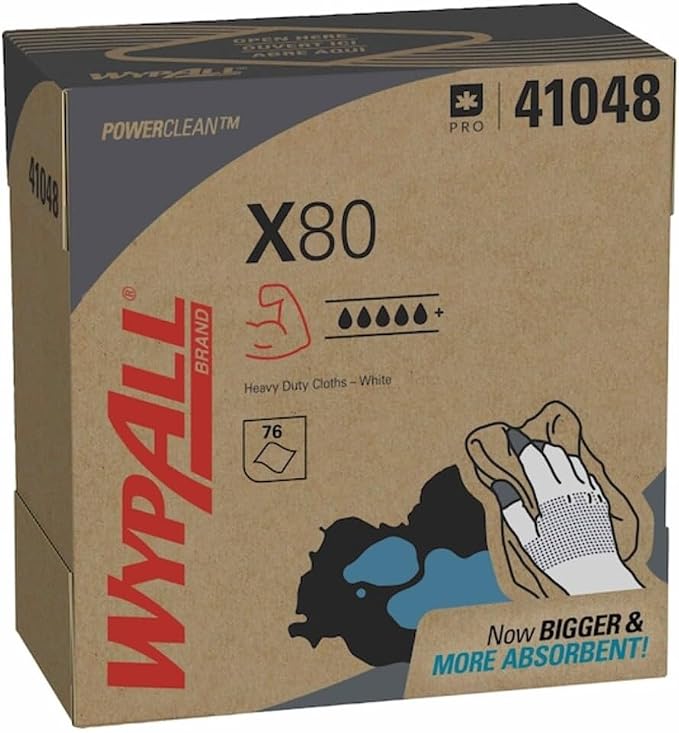 X80 Cloths, HYDROKNIT, POP-UP Box, 9 1/10 x 16 4/5, White, 80/Bx, 5 Boxes/Carton