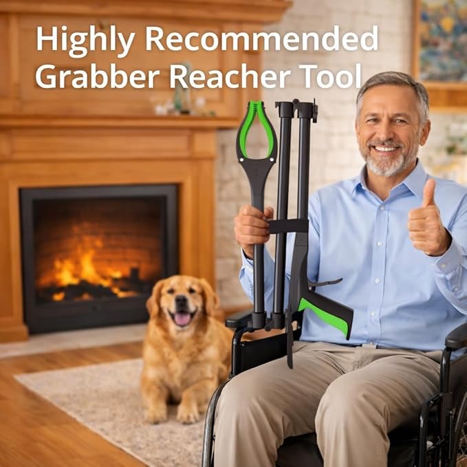 60" Extra Long Grabber Reacher Tool, Aluminum Foldable Reacher Grabber, Dual Magnetic Tip, 2 in 1 Pickup Grabber w/Shoe Horn, Strong Upper Picker for Elderly, Surgery Recovery, Medical, Trash