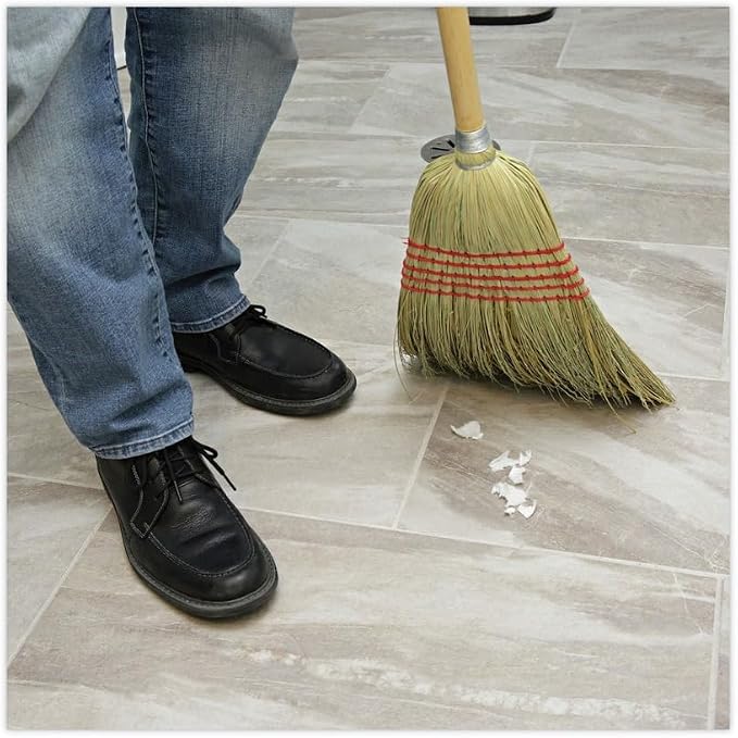 Flagged Bristle Parlor Broom Maid Broom with Wooden Handle