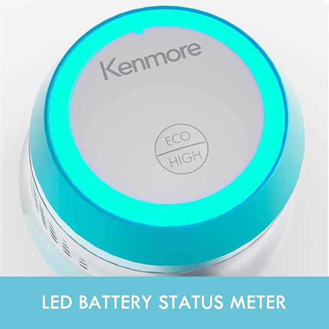 Kenmore DS4065 Cordless Stick Vacuum 1L Capacity Lightweight Cleaner 2-Speed Power Suction LED Headlight 2-in-1 Handheld for Hardwood Floor, Carpet & Dog Hair, Blue, DS4065 | 2-Speed Power Suction, LED Headlight, 2-in-1 Handheld, Hardwood Floor, Carpet...