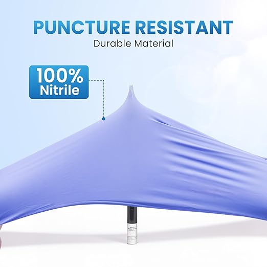 Borje Nitrile Exam Gloves XL, 100 Count Disposable Gloves, Iris Blue, Latex-Free Powder-Free, Food Safe, Cooking, Cleaning