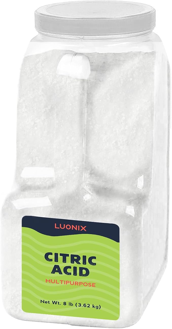 Luonix Citric Acid, 8 lb, Multipurpose, Cleaner & Food Preservative