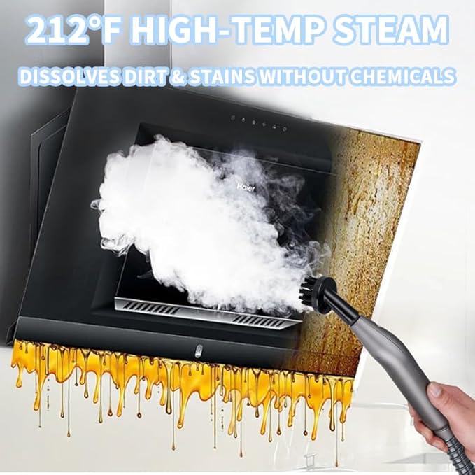 Handheld Steam Cleaner for Home, Pressurized Portable Handheld & Mop 2-in-1 Steamer for Cleaning with 10 pcs Accessories for Multi-Surface Cleaning, Floors, Tiles, Grout, Kitchen, Bathroom, Couch