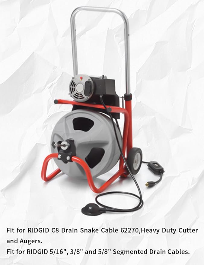 10PCS Drain Snake Cutter and Drain Auger Cutter Kit with Glove Fit for RIDGID C8 Drain Snake Cable 62270/Heavy Duty Cutter/Augers Fit for RIDGID 5/16", 3/8", 5/8" Segmented Drain Cables