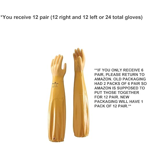 SHOWA Atlas 772 Double Nitrile Coated Full-Arm Chemical Resistant Safety Glove with Cotton/Poly Liner, 20 Mil Thick, 26" Length, Large (12 Pair)