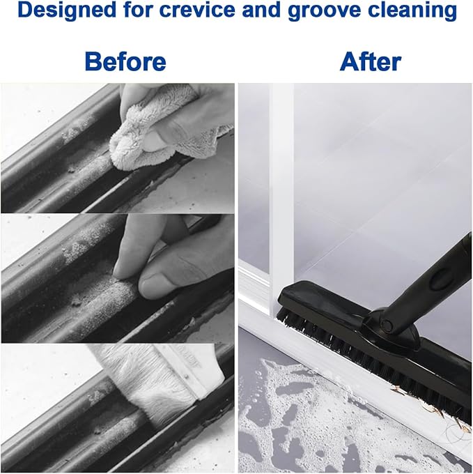 CELOX Grout Brush with Long Handle, Tile Grout Cleaner Brush for Tile Floors, for Shower Tile, for Cleaning Grout