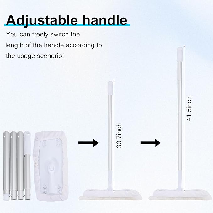 360° Adjustable Lambswool Applicator Kit, Extendable Lambskin Deck Stain Applicator with 4 Lambs Wool Refill Pads,Wood Stain Applicator for Wood Deck,Fence,Floor Wax Staining