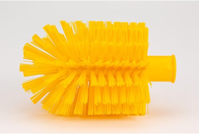 SPARTA Multi-Purpose Valve Brush Pipe Brush, Round Brush with Polyester Bristles, Color Coded for Commercial Cleaning, Kitchen, Restaurant, Bathroom, Plastic, 7.1 X 4 X 7.1 Inches, Yellow, (Pack of 6)