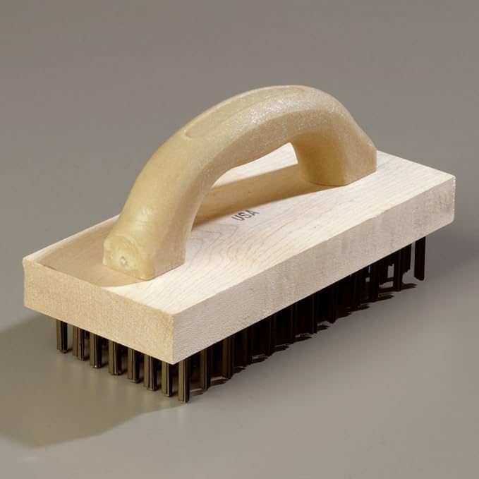 Carlisle FoodService Products 4067600 Ergonomic Steel Butcher Block Scratch Brush, 9-3/8” 1EA (Pack of 12)