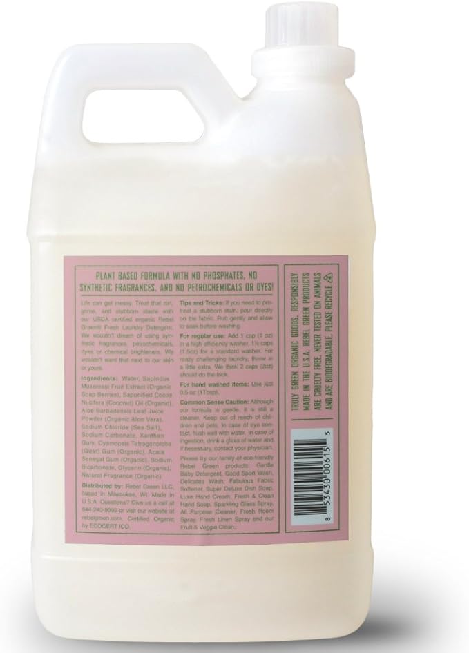 Rebel Green Organic Pink Lilac Fresh Laundry Detergent, 64 FZ